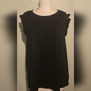 Jodifl Black Ruffle Tank Size 1X